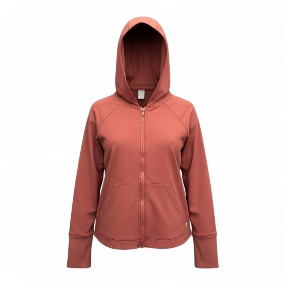 Fabletics Oasis Cropped Hoodie Womens Size Medium Orange Running Athleisure